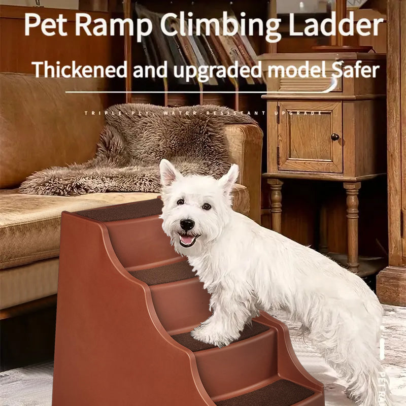 4 Step Non Slip Pet Stairs for Dogs and Cats, 24.41"X16.54"X20.08", Cocoa